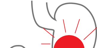 Estómago con punto rojo