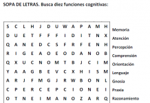 Cerebro Activo: Sopa de letras sobre funciones cognitivas Sopa de letras 7. funciones cognitivas