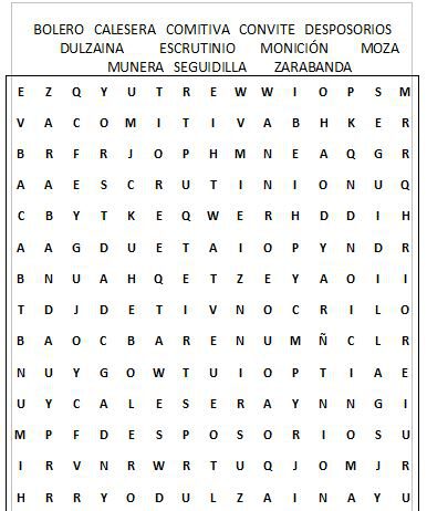 sopa de letras boda