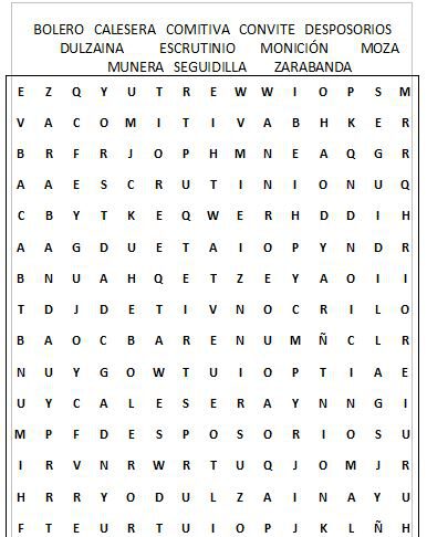 sopa de letras boda