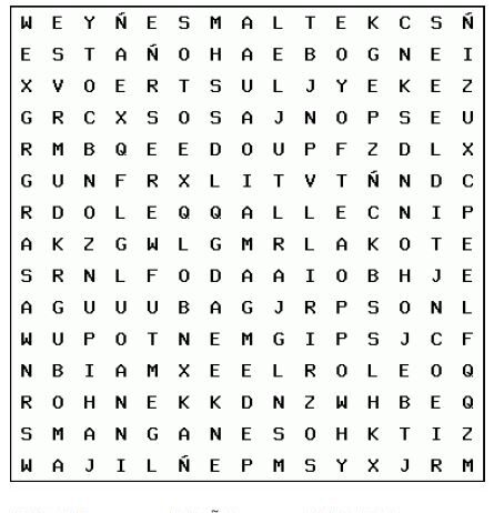 sopa de letras cerámica. diciembre 2021