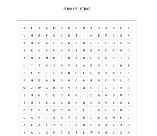 Sopa de letras terapia de reminscencia
