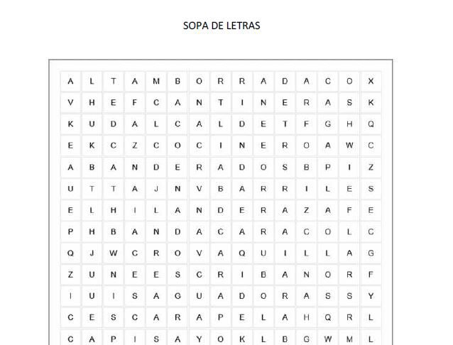 Sopa de letras terapia de reminscencia